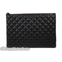 Chanel Clutch Bag Black Original Cannage Pattern A69254 A69253 A69252 Silver