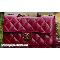 Chanel Classic Flap Bag Iridescent Leather A67031 Burgundy