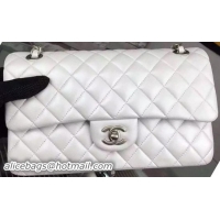 Chanel 2.55 Series Flap Bag OffWhite Sheepskin Leather A06375 Silver