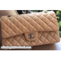 Chanel 2.55 Series Flap Bag Apricot Original Leather A01112 Silver