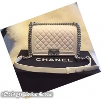 Boy Chanel Flap Shoulder Bag Original Sheepskin A66895 OffWhite