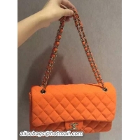 Chanel Classic Flap Bag Crinkle Nylon A11121113 Orange