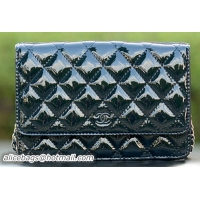 Chanel mini Flap Bags Royal Patent Leather A33814 Silver