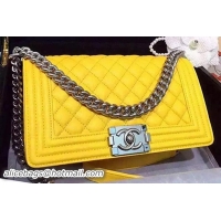 Chanel Boy Flap Shoulder Bags Deer Skin Leather A67086 Yellow