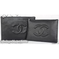 Chanel Cannage Pattern Leather Clutch A69254 Black