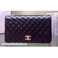 Chanel 2.55 Series Flap Bag Black Sheepskin Leather A5016 Black