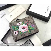 Best Product Gucci Embroidered Flowers Exclusive GG Supreme Card Case 456867 Black
