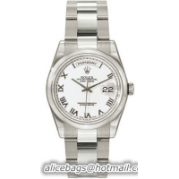 Rolex Day-Date Series Mens Automatic 18kt White Gold Wristwatch 118209-WRO