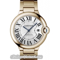 Cartier Ballon Bleu Large Series Wonderful 18k Rose Gold Mens Automatic Wristwatch-W69006Z2