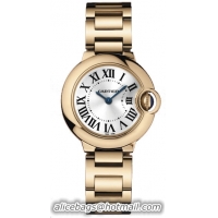Cartier Ballon Bleu Small Series Beautiful 18k Rose Gold Ladies Swiss Quartz Wristwatch-W69002Z2