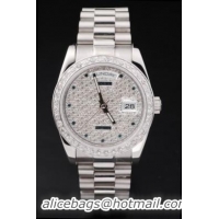 Rolex Day-Date Diamond Round Cutwork Watch-RD2429