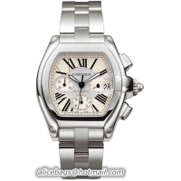 Cartier Roadster Chronograph Stainless Steel Mens Automatic Wristwatch-W62019X6