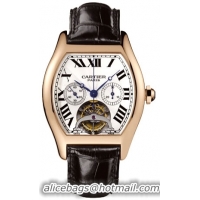 Cartier Tortue Tourbillon Fashionable Limited Edition Chronograph 18kt Rose Gold XL Mens Wristwatch-W1548151