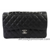 Low Cost Chanel 2.55 Series Bags Black Cannage Pattern Leather CFA1112 Silver
