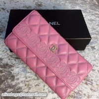 Chanel Tri-Fold Wallet Sheepskin Leather A301701 Pink