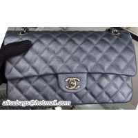 Chanel 2.55 Series Flap Bag Black Cavier Leather A05480 Silver