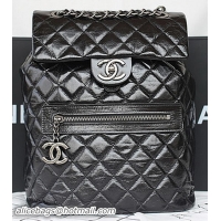 Chanel Original Bright Leather Backpack A92961 Black