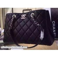 Chanel Shopper Bag Original Deer Leather A96299 Black