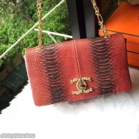 Grade Quality Chanel 2.55 Series Flap Bags Original Snake Leather A1112 Red