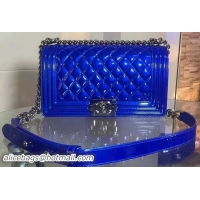 Expensive Boy Chanel Flap Shoulder Bag Original Patent Leather A67086 Blue