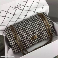 Discount Fashion Chanel 2.55 Series Flap Bag Original Fabric A1112 White Grid