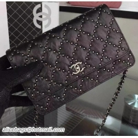 Unique Discount Chanel WOC Flap Shoulder Bag Original Sheepskin Leather CHA4745 Black