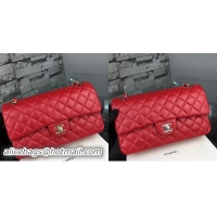 Charming Chanel 2.55 Series Flap Bag Lambskin Leather A5024 Red&Gold