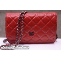 Refined Chanel mini Flap Bag Cannage Pattern A33814C Red