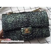 Big Discount Chanel 2.55 Series Flap Bags Deep Green Original Python Leather A1112SA Gold