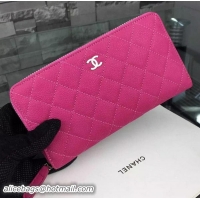 Cheap Chanel Matelasse Zip Around Wallet Sheepskin Leather A88718 Rose