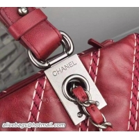 Unique Style Chanel Shoulder Tote Bag Original Calfskin Leather A3379 Red