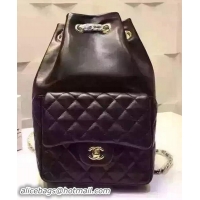 Sophisticated Chanel Backpack Original Sheepskin Leather A94417 Black