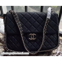 Low Price Chanel Classic Flap Bag Original Deerskin Leather A94005 Black