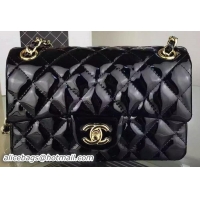 Discount Chanel 2.55 Series Double Flap Bag Black Original Patent Leather CF7024 Gold