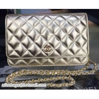Pretty Style Chanel mini Flap Bag Gold Cannage Pattern A8373 Gold
