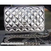 Top Quality Chanel mini Flap Bag Silver Cannage Pattern A8373 Silver
