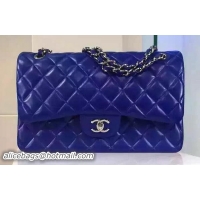 AAAAA Bulk Chanel Jumbo Classic Flap Bag Sheepskin Leather A1113 Royal Silver