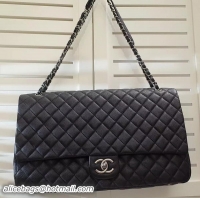 Top Design Chanel Large Classic Flap Bag Calfskin Leather A91169 Black