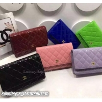 Low Price Chanel mini Flap Bag Patent Leather A33814P Lavender Gold