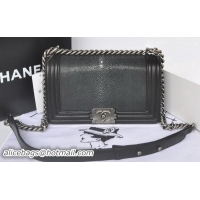 New Style 2016 Boy Chanel Flap Shoulder Bag Pearl Leather A66230 Black