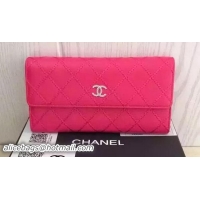 Cheapest Bulk Chanel Original Sheepskin Leather Bi-Fold Wallet A33989 Rose