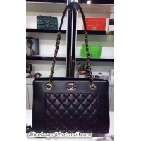 New Stylish Chanel Shopper Bag Original Sheepskin Leather A93087 Black
