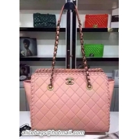 Hot Sell Chanel Shopper Bag Original Calfskin Leather A92800 Pink