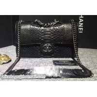 Fashion Ladies Chanel Classic Flap Bag Original Snake Leather A60141 Black