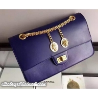 Buy Fashionable Chanel 2.55 Series Flap Bag Original Calfskin 1112B Blue