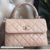Sumptuous Chanel Classic Top Flap Bag Original Sheepskin Leather A92236 Apricot