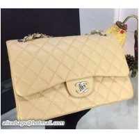 Expensive Chanel Classic Flap Bag Original Cannage Patterns A1119 Apricot Silver