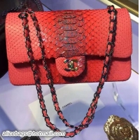 Expensive Chanel 2.55 Series Flap Bags Original Snake Leather A1112 Red