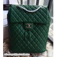 Duplicate Chanel Sheepskin Leather Backpack A91121 Green