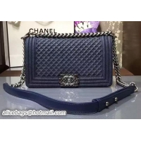 Stylish Boy Chanel Flap Shoulder Bag Denim A67086E Blue